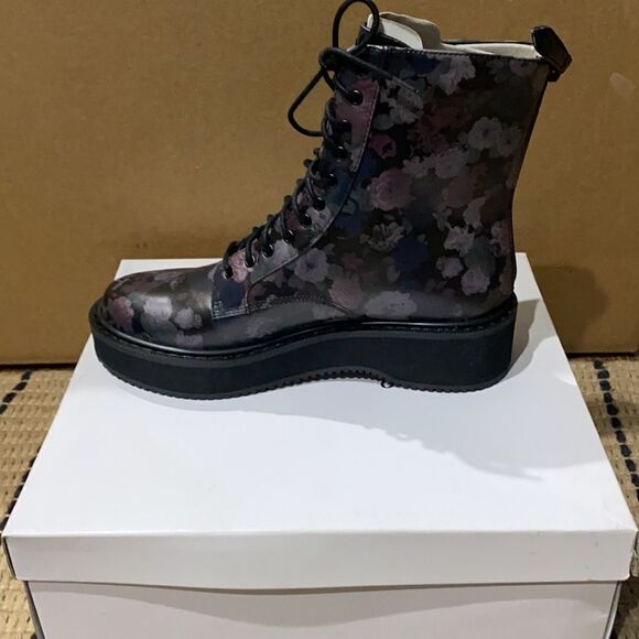 Kendall + Kylie Hunt Women's Faux Leather Lace-Up Boot Color Black - Picture 6 of 8